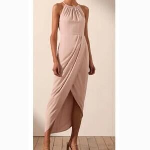 Shona Joy High Neck Ruched Dress In Pink NWOT 10